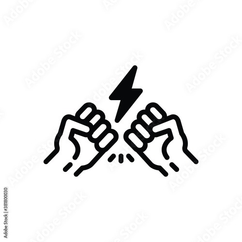 Black solid  icon for controversy