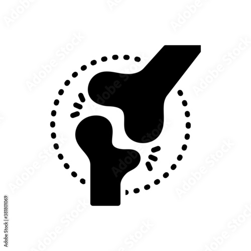 Black solid  icon for bone