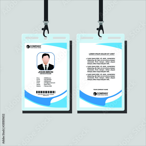 Modern ID Card Design Template, Identification card vector illustration