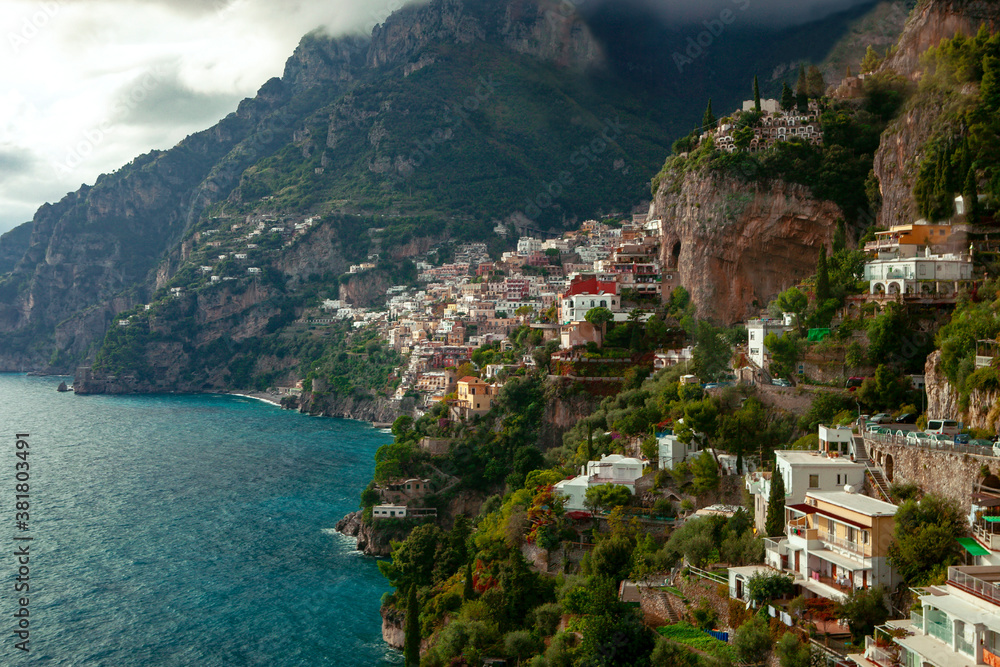 beautiful scenic of route to positano southern italy