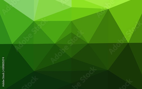 Light Green vector abstract polygonal texture. Triangular geometric sample with gradient. The best triangular design for your business.