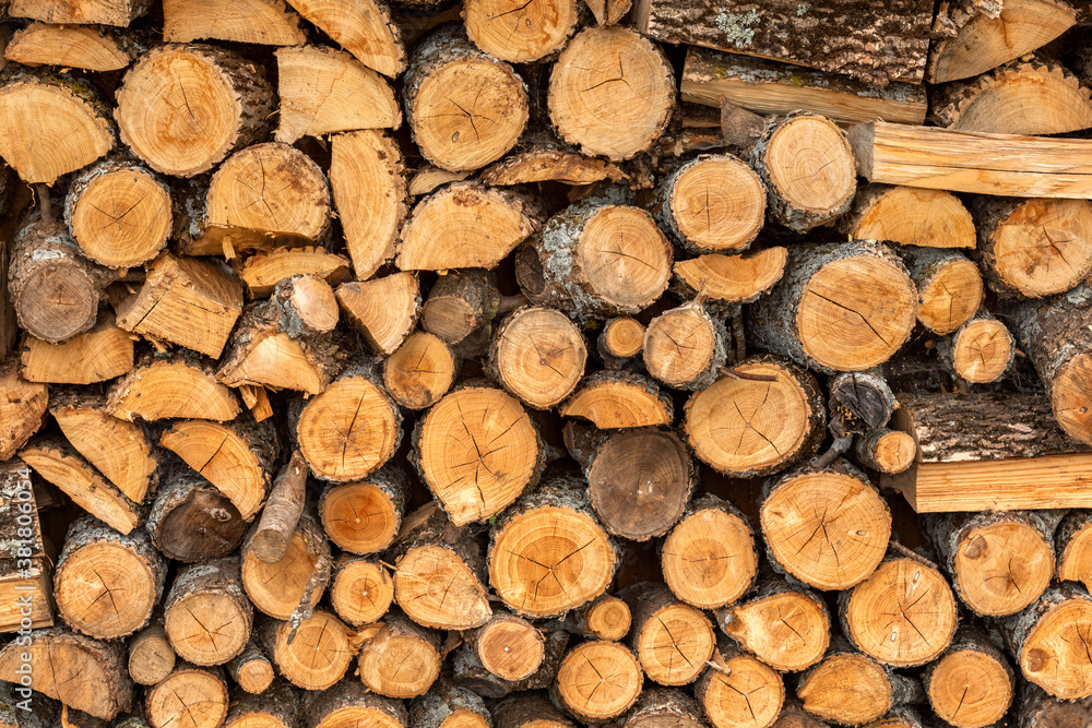 Closeup of Stack of Chopped Firewood Closeup of Stack of Chopped Firewood