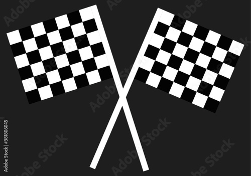 White icon of 2 race checkered flags