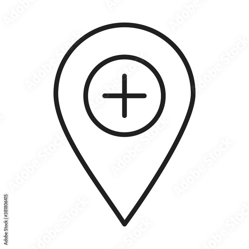 Free Download location pointer medical hospital marker, linear icon style - GFXLoad