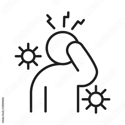 new normal, caution symptoms after coronavirus disease covid 19, linear icon style