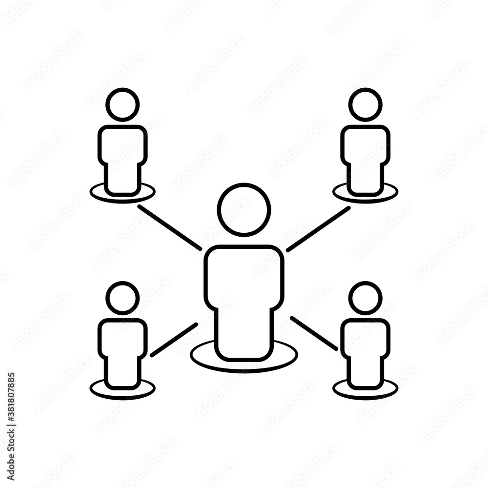 Business team line icon. Business network work icon. Design template vector Business team line icon. Business network work icon. Design template vector