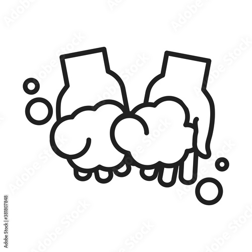 new normal, washing hands frequently after coronavirus disease covid 19, linear icon style