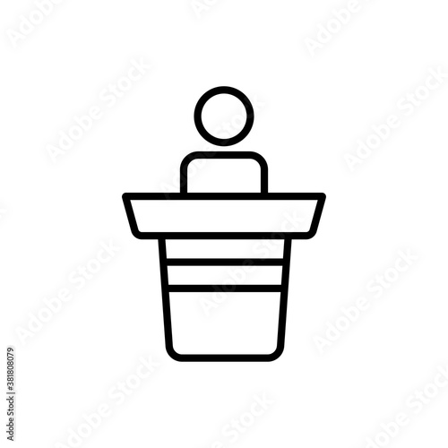 Business work line icon. icon leader in podium. Design template vector © sobahus surur