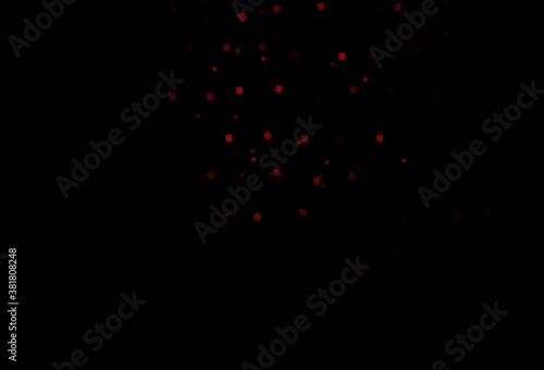 Dark Red vector background with triangles, circles, cubes.