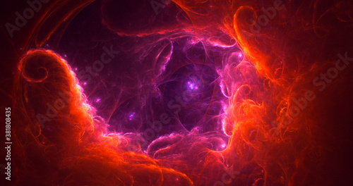 3D rendering abstract multicolor fractal light background