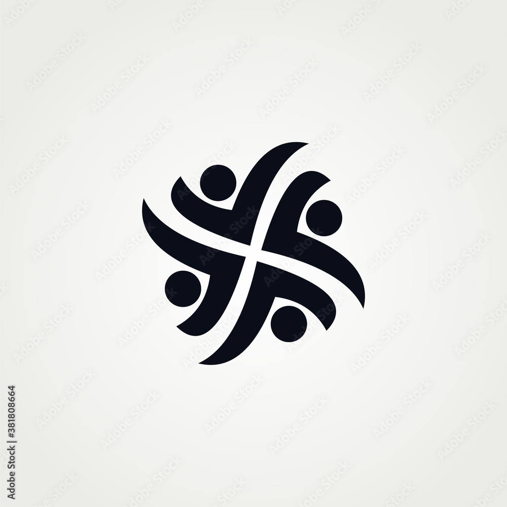 Obraz premium teamwork community logo icon vector isolated