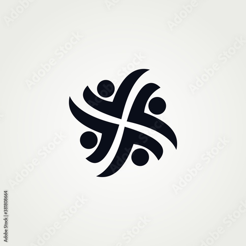 teamwork community logo icon vector isolated