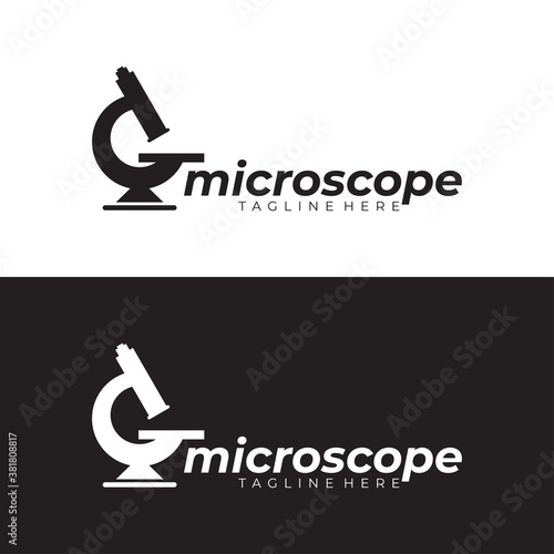 microscope logo icon vector isolated