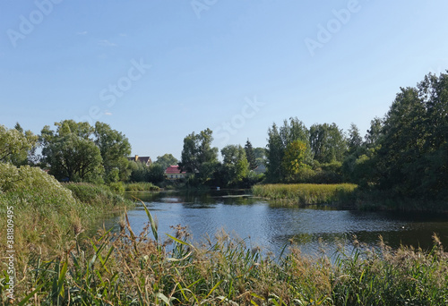 Landscape with a river on a summer day photo