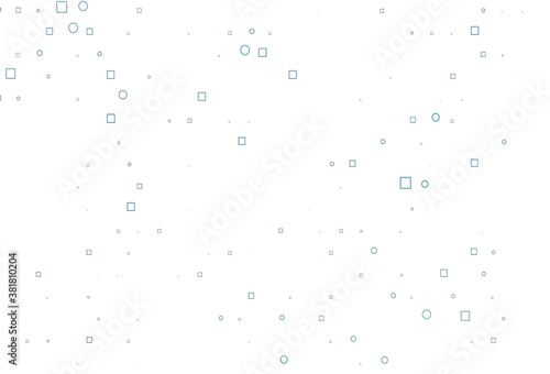 Light BLUE vector cover with circles, cubes.