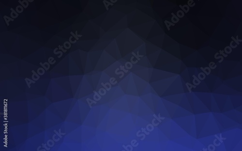 Dark BLUE vector abstract mosaic background. Colorful abstract illustration with gradient. The best triangular design for your business.