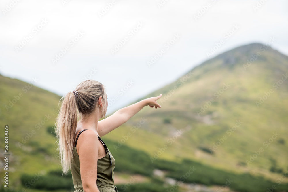 woman in the mountains