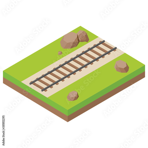 
Isometric icon of an under construction road 
