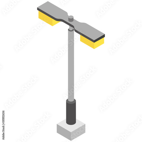 
Isometric icon of a street light 
