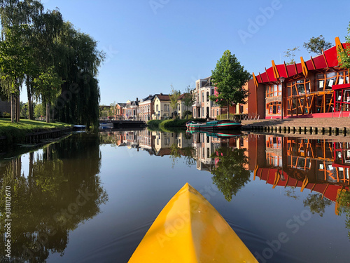 Canoeing at the canal around the old town of Sneek