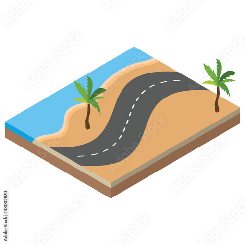 
Island beach isometric beach icon 
