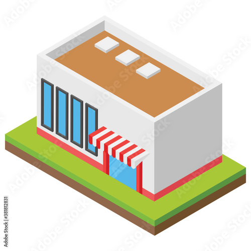 
shopping mart, mall isometric icon 
