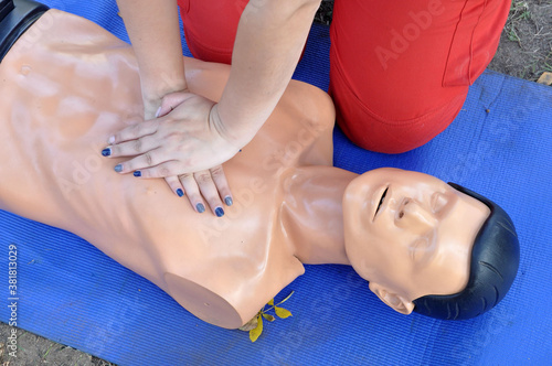 dummy for training in the implementation of resuscitation measures. Indirect cardiac massage.
