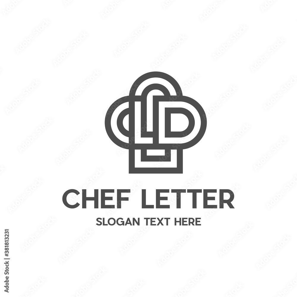 Fotografie Letter LD Line Hat Chef Modern Abstract Creative Icon Logo Design Element Templa