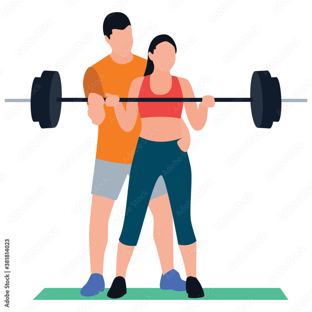 Weightlifting training flat icon design
Weightlifting training flat icon design