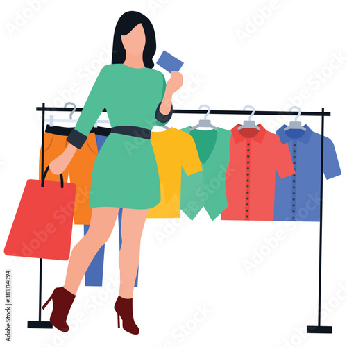 
Shopping concept flat icon vector 
