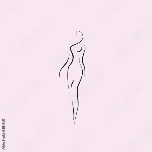 woman silhouette icon vector logo design	
