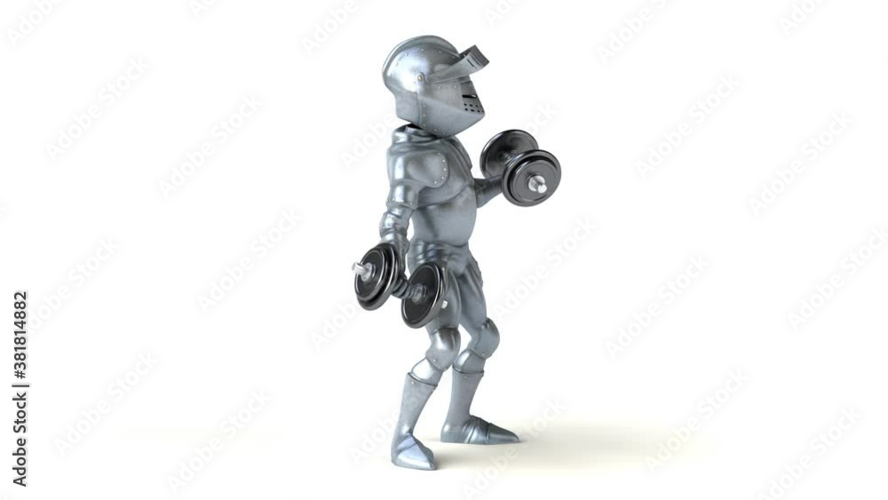 Fun 3D cartoon knight with weights Fun 3D cartoon knight with weights