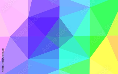 Light Multicolor, Rainbow vector triangle mosaic template. Colorful abstract illustration with gradient. New texture for your design.