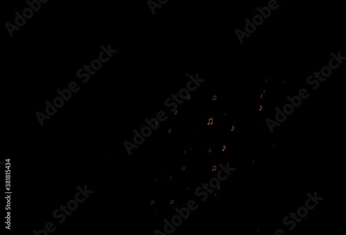 Dark Yellow, Orange vector backdrop with music notes.
