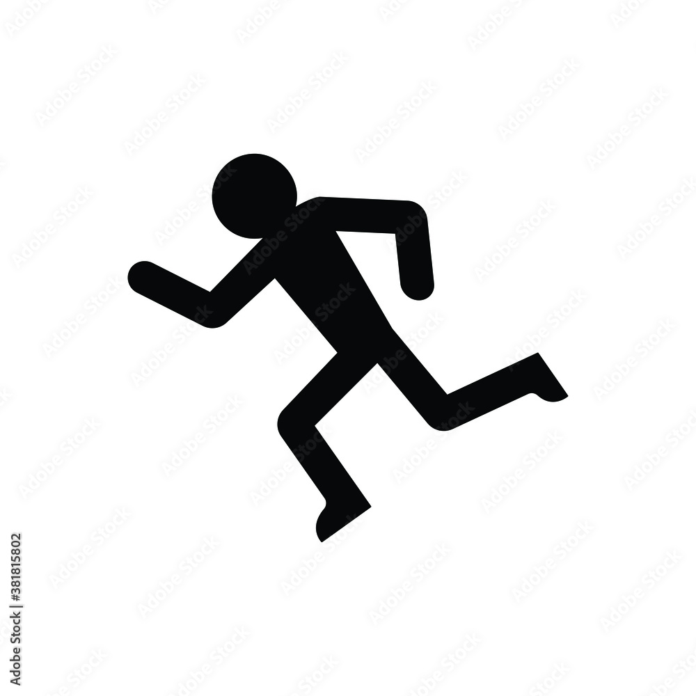 Running man icon vector isolated on white, logo sign and symbol.