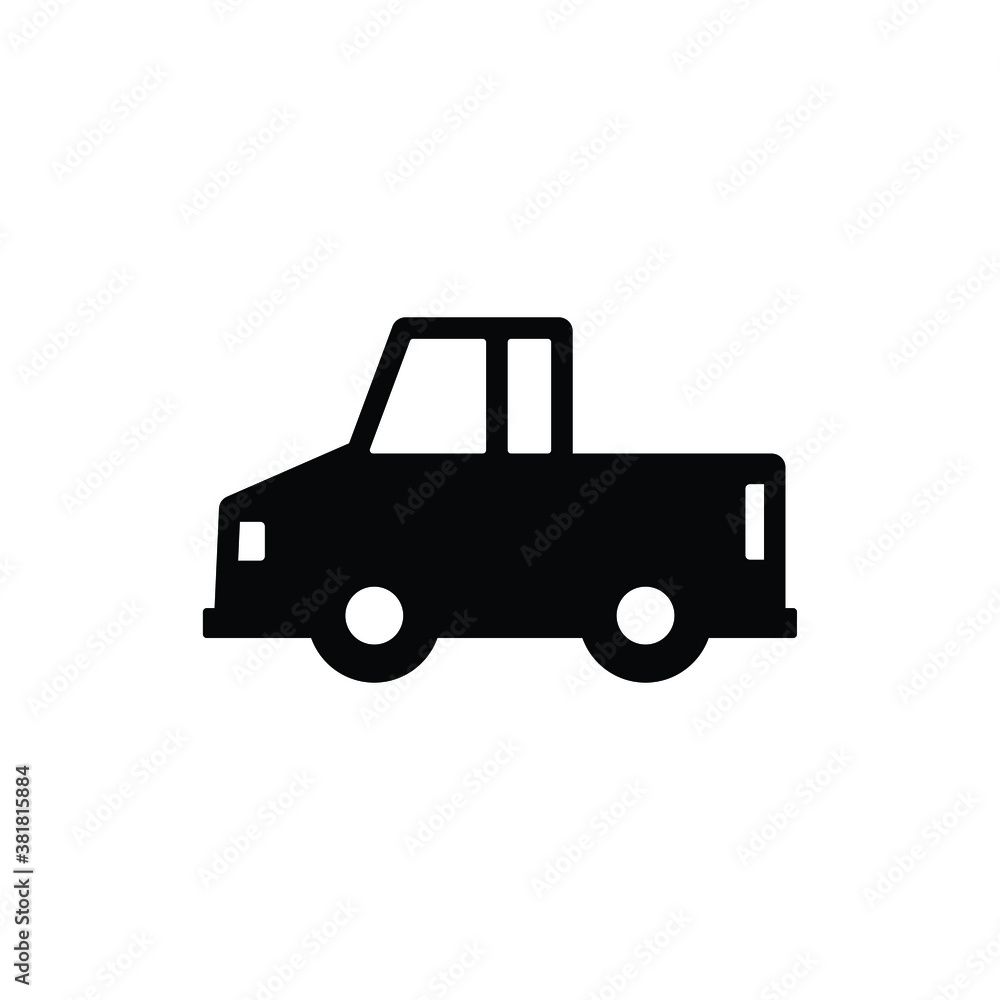 Pick up truck icon vector isolated on white, logo sign and symbol.