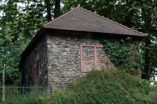 Old stone house in a park