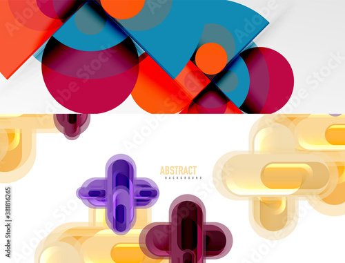 Set of trendy geometric patterns. Abstract backgrounds for covers  banners  flyers and posters and other templates