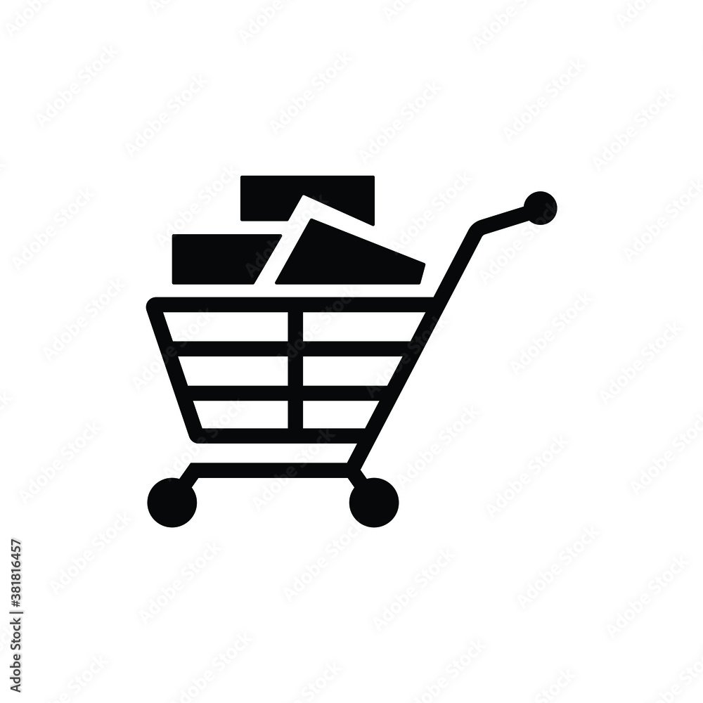 Cart icon vector isolated on white, logo sign and symbol. Cart icon vector isolated on white, logo sign and symbol.