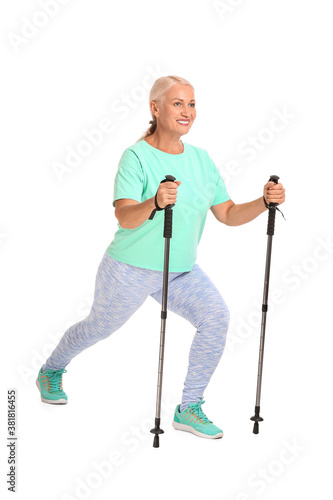 Mature woman with walking p...