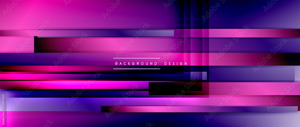 Fototapeta premium Dynamic lines on fluid color gradient. Trendy geometric abstract background for your text, logo or graphics