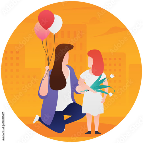 
Flat icon design of mothers day celebration 
