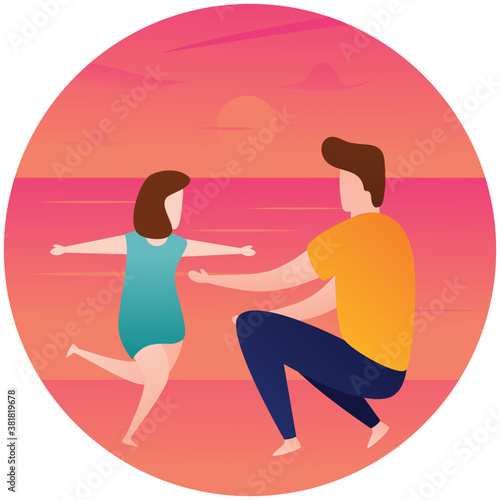 
Flat icon design of fatherhood 
