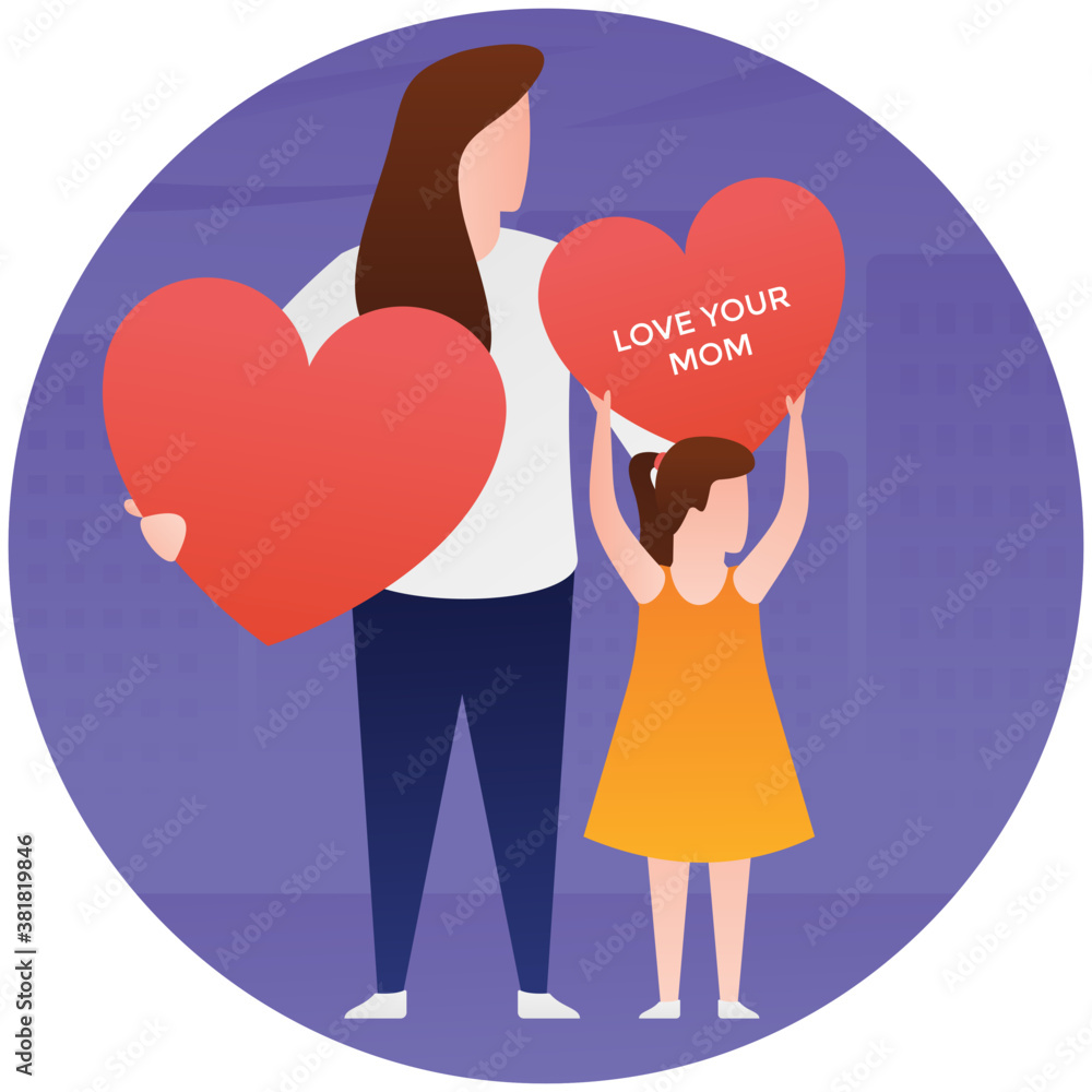 Mother care flat icon design
Mother care flat icon design