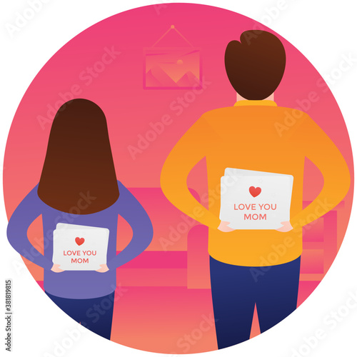 
Flat icon design of fatherhood 
