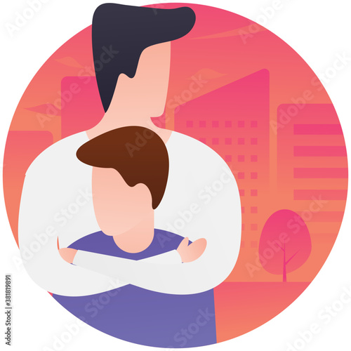 
Flat icon design of fatherhood 
