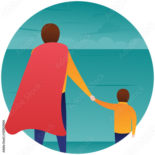 
Flat icon design of fatherhood 
