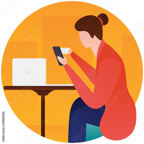 
Media user flat rounded icon 
