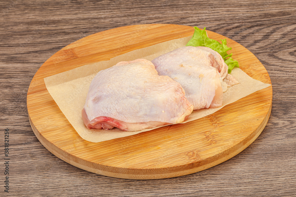 Raw chicken hip for cooking