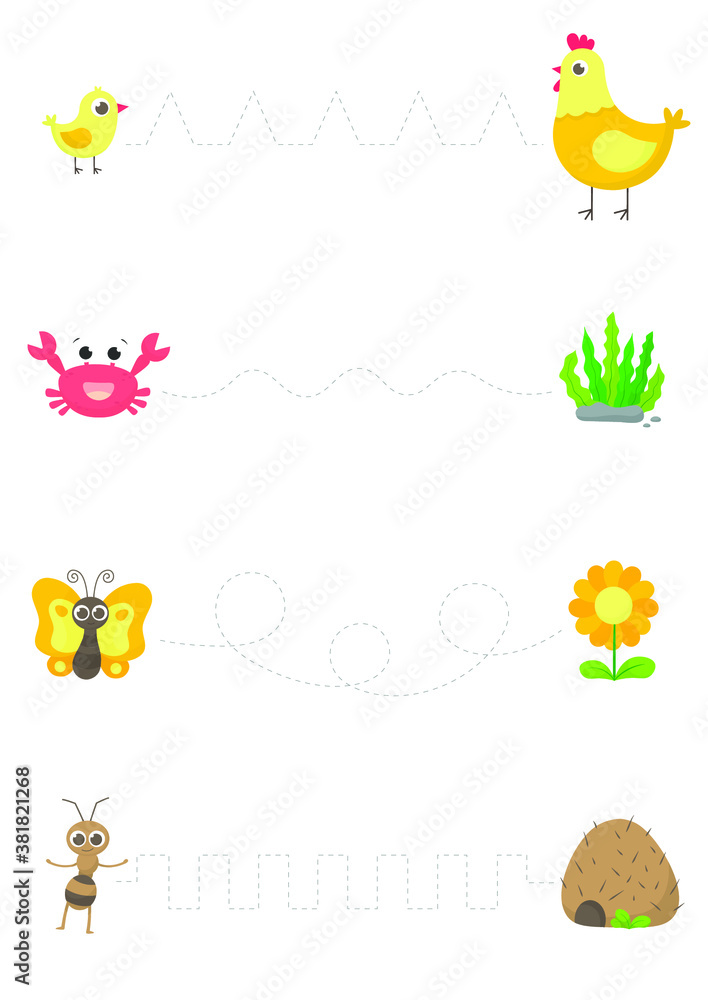Children's educational games from 3 years old for logic.
Vector illustration for print to school, kindergarten and home